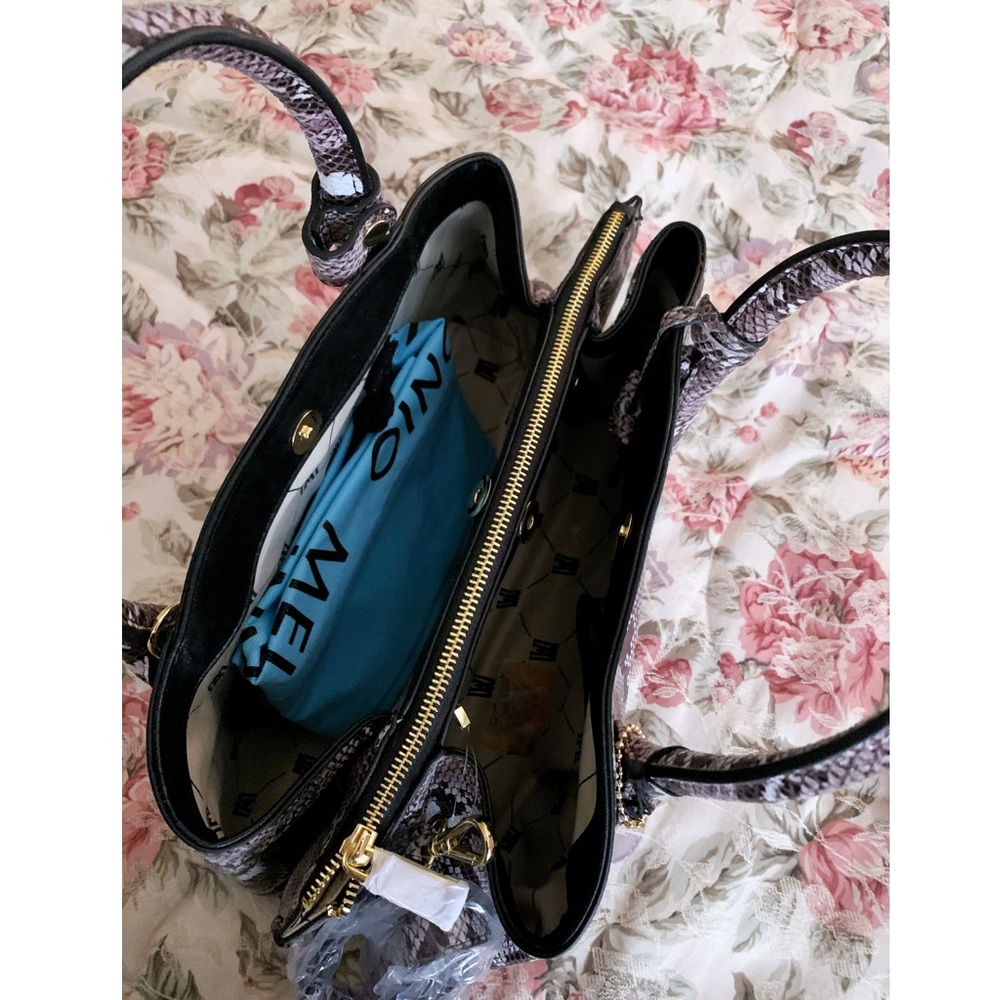 Snake Python Print Leather Bag - image 5